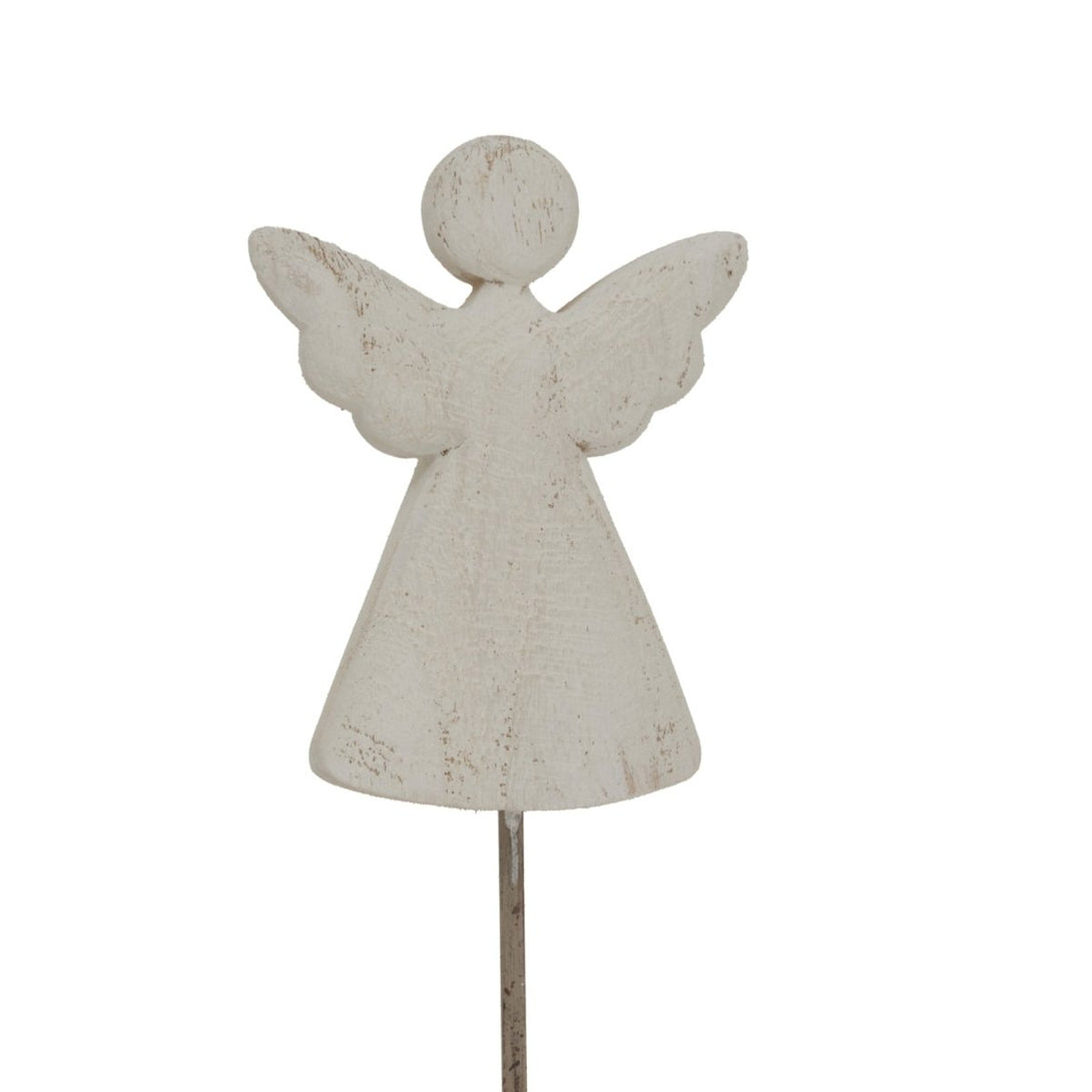 Whitewashed Rustic Angel On Stand - Bench Store - Bench Store