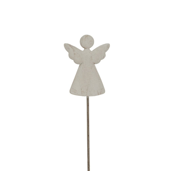 Whitewashed Rustic Angel On Stand - Bench Store - Bench Store