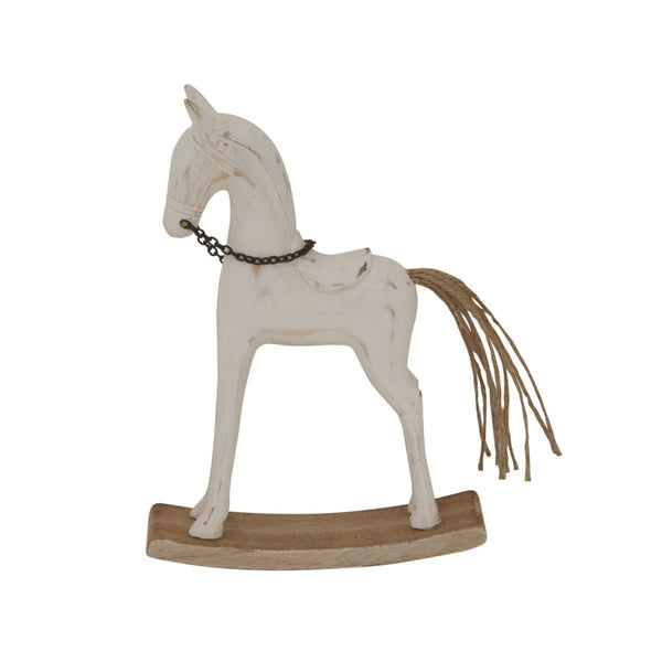 Whitewashed Rustic Rocking Horse - Bench Store - Bench Store