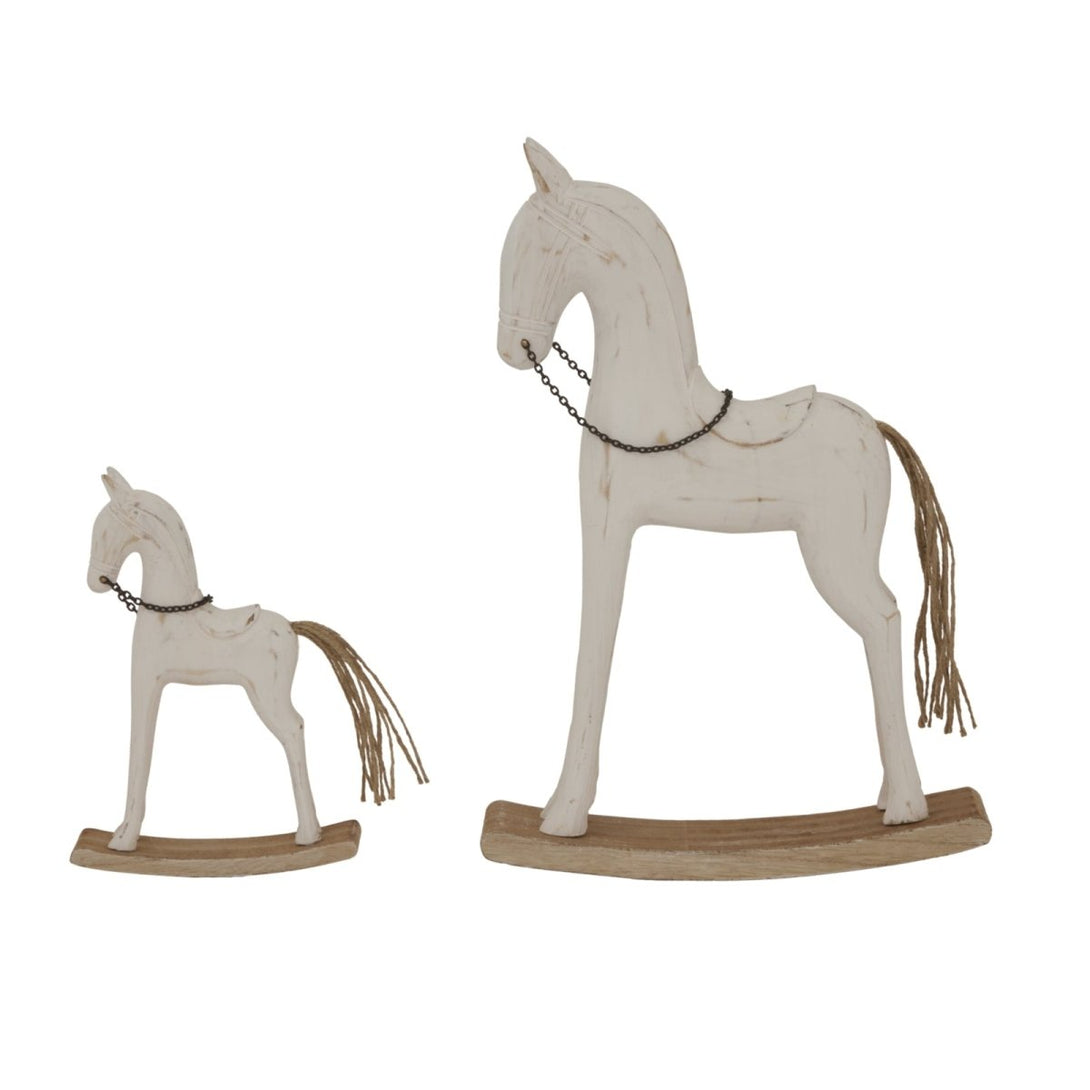 Whitewashed Rustic Rocking Horse - Bench Store - Bench Store