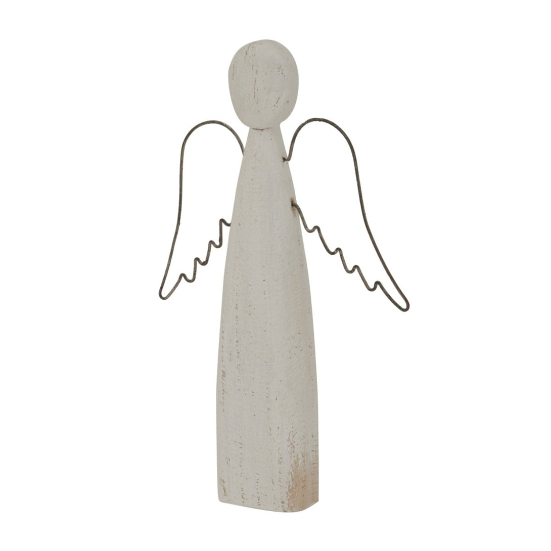 Whitewashed Rustic Standing Angel - Bench Store - Bench Store