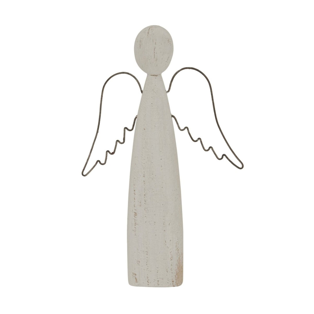 Whitewashed Rustic Standing Angel - Bench Store - Bench Store