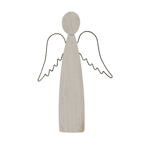 Whitewashed Rustic Standing Angel - Bench Store - Bench Store