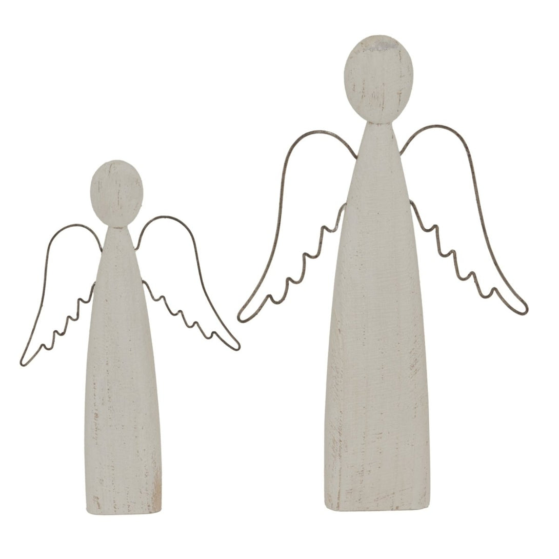 Whitewashed Rustic Standing Angel - Bench Store - Bench Store