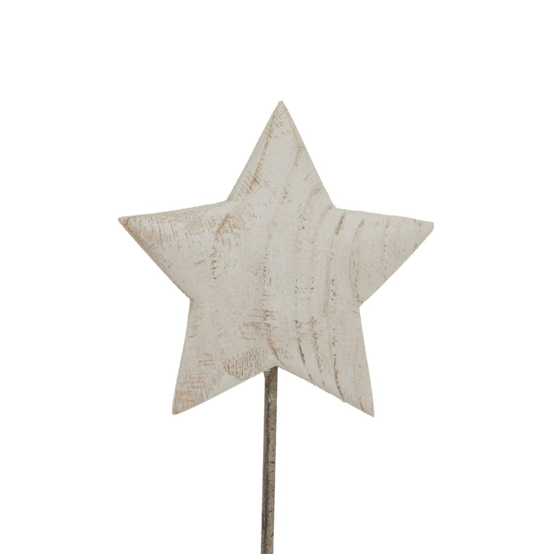Whitewashed Rustic Star On Stand - Bench Store - Bench Store