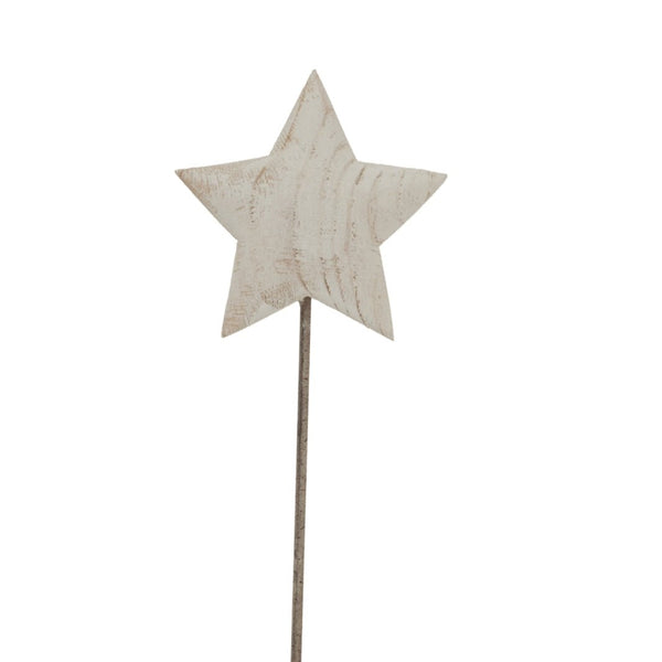 Whitewashed Rustic Star On Stand - Bench Store - Bench Store