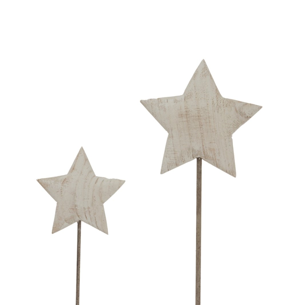 Whitewashed Rustic Star On Stand - Bench Store - Bench Store