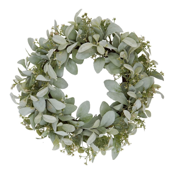 Winter Wreath With Lambs Ear And Wax Flower - Bench Store - Bench Store